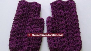 Purple Fingerless Gloves - Wrist Warmers - Grape Fingerless Mitts 3