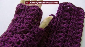 Purple Fingerless Gloves - Wrist Warmers - Grape Fingerless Mitts