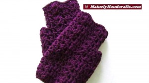 Purple Fingerless Gloves - Wrist Warmers - Grape Fingerless Mitts 4