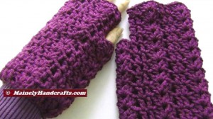 Purple Fingerless Gloves - Wrist Warmers - Grape Fingerless Mitts 5