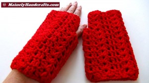 Vibrant Red Fingerless Gloves - Texting Gloves - Hobo Mittens - Red Wristwarmers 2