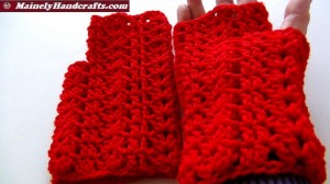 Vibrant Red Fingerless Gloves - Texting Gloves - Hobo Mittens - Red Wristwarmers 4