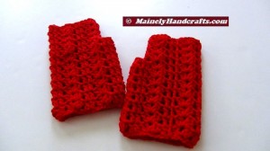 Vibrant Red Fingerless Gloves - Texting Gloves - Hobo Mittens - Red Wristwarmers 5