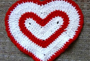 Valentine’s Day Heart Washcloth – Set of 2 – Red and White – Mainely ...